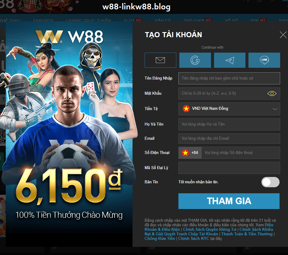 W88 Gradient - Link vào W88 mới nhất mobile & PC 2026 - Link W88 5 Quy trình đăng ký tài khoản cá cược W88